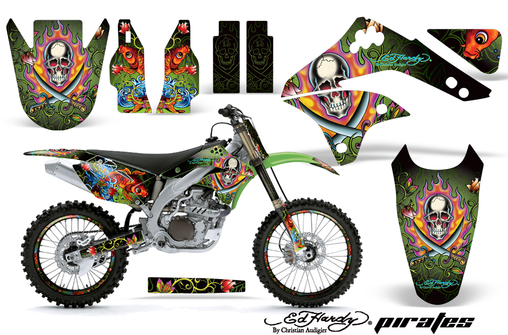 Kawasaki KX450F 06 08 Graphic Kit EH Pirates Green NPs